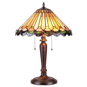 Chloe Lighting Inez Tiffany-style 2 Light Mission Table Lamp 16" Shade - 1 of 3