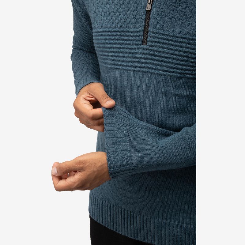 X RAY Men's Quarter Zip Sweater, Slim Fit Knitted Mock Neck Long Sleeve Pullover Top, 5 of 6