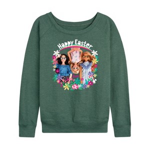 Women's - Barbie - Easter Lightweight French Terry Wide Neck Long Sleeve Graphic Shirt - 1 of 4