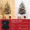 3ft Mini Xmas Tree, Pre-Lit Artificial Tree w/78 Warm White Lights, Tabletop Christmas Tree w/Timer Function, Snow Flocked Xmas Tree w/ Base - 3 of 4