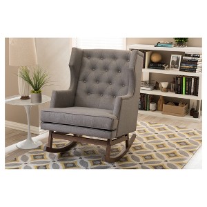 Iona Mid-Century Retro Modern Wingback Rocking Chair: Nursery & Indoor Use - Baxton Studio - 1 of 4