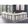 Standard Velvet Fabric Modular L-Shaped Sectional Sofas Set with Multiple Independent Seats, Includes Ottoman, and Wooden Metal Armrests - 4 of 4