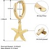Beach Theme Huggie Earrings: 14K Gold Plated Starfish & Seashell Drop Dangle Earrings - 4 of 4