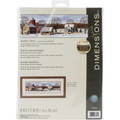 Dimensions Counted Cross Stitch Kit 18"X5.75"-Scenic Farm (18 Count)