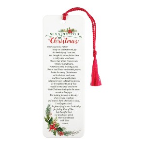 Missing You at Christmas Red 6 x 2 Paper Bookmark with Tassel - 1 of 2