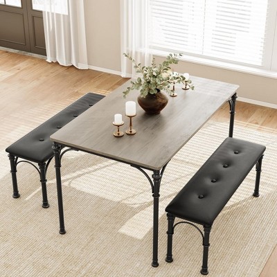 Whizmax Dining Table Set for 4, Kitchen Table Set with Upholstered Bench for Small Space, Apartment