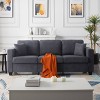 Sapphtopaz 86.6" Teddy Velvet Couch Sofa - Cushion Back & Seat with Removable Covers, 660 LBS Capacity, Cozy Furniture for Living Room & Home Spaces - 2 of 4