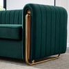 NicBex Couches for Living Room 84.25inch Cloud Couch Contemporary Velvet Upholstered 2 Seater Sofa Couch with Polished Gold Stainless Steel Legs - 3 of 4
