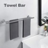 WOWOW 36 in. Wall Mounted Towel Bar in Matte Black, Stainless Steel Double Towel Holder - 2 of 4