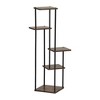Homy Casa 5-Tier Plant Stand with Rustic Brown Shelves and Black Metal Frame, Corner Display Rack - 2 of 4