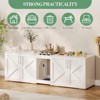 Cat Litter Box Enclosure, Hidden Litter Box Furniture - Double Room Wooden Cabinet with Doors & Pads for Indoor Cats - 2 of 4
