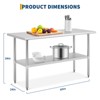 Stainless Steel Table, NSF Heavy Duty Worktable with Adjustable Undershelf, Commercial Metal Prep Table for Kitchen, Restaurant,Home, Hotel - 4 of 4
