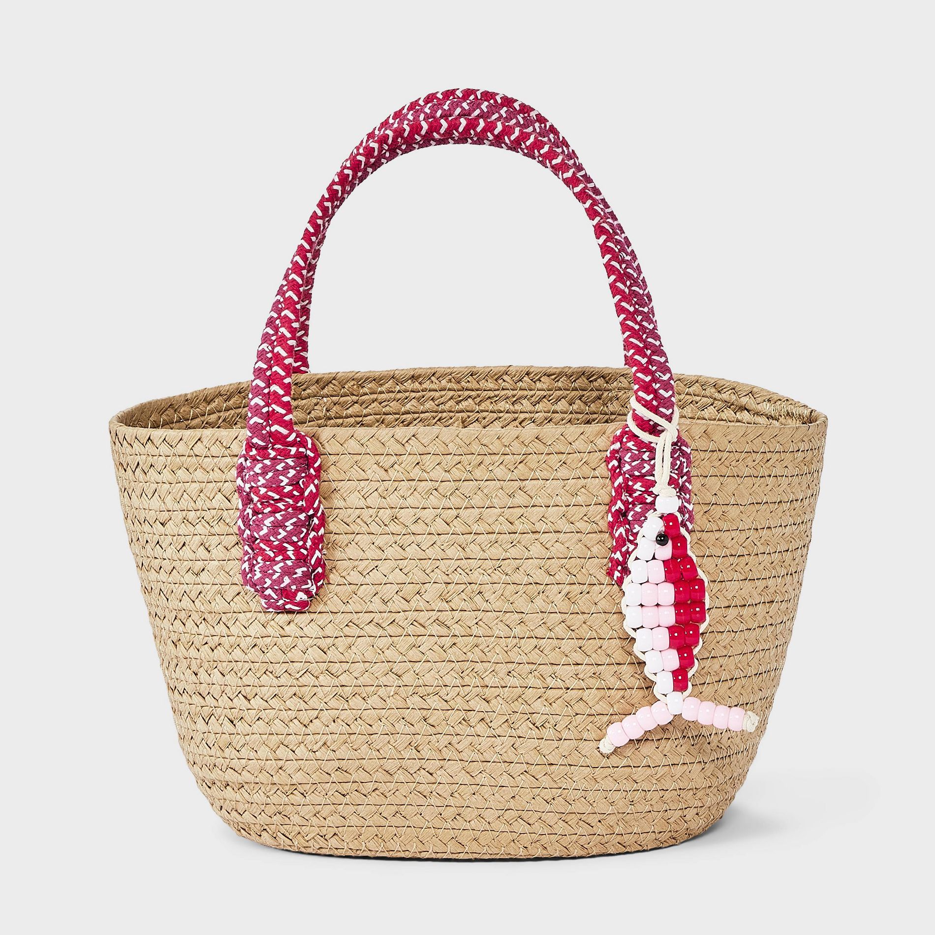 Straw Mini Tote Handbag with Fish Charm - Universal Thread™ Natural