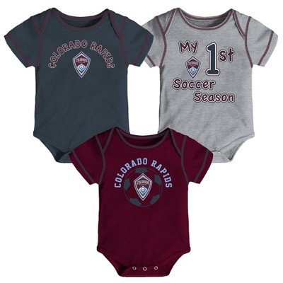 MLS Colorado Rapids Baby 3pk Bodysuit Set - 3-6M
