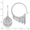 Black Bow Jewelry Laser Cut Chandelier Circle Threader Hoop Earrings in Sterling Silver - 4 of 4