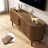 AEELLEEA TV Stand MDF Mid Century Modern Media Console Table Entertainment Center with Storage Handle Door for Living Room Office Walnut - 3 of 4