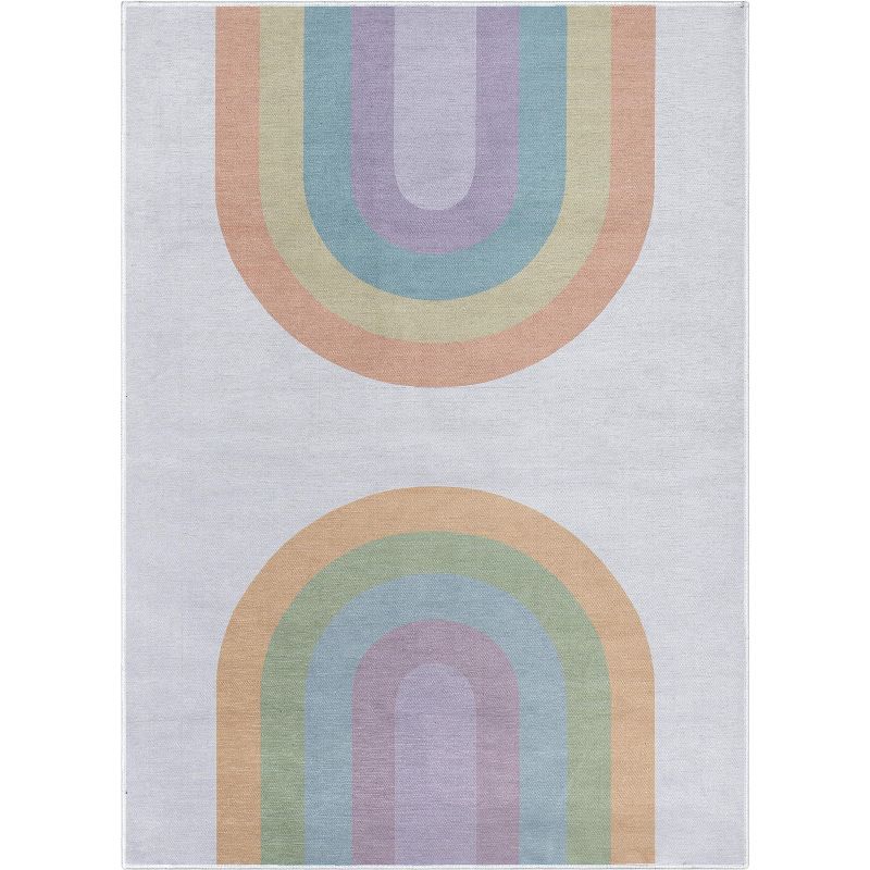 Well Woven Rainbow Watercolor Apollo Kids Collection Multi Color Area Rug, 1 of 9