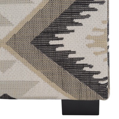 Small Tribal Design Linen Storage Bench with Birch Wood