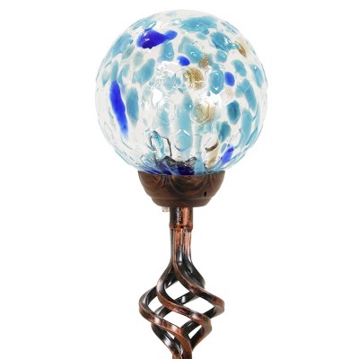 31" Solar Pearlized Glass Honeycomb Finial Resin Garden Stake Bronze - Exhart