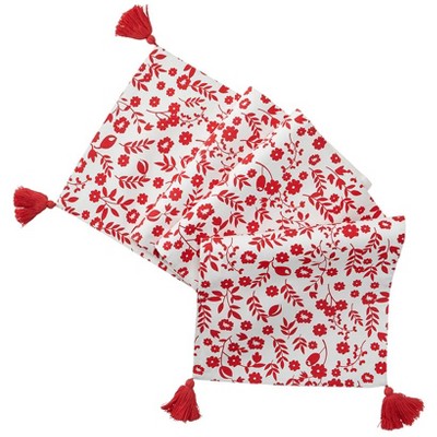 The Lakeside Collection Red Floral Runner