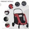Foldable Pet Stroller for Medium Dogs,Oxford Fabric with Universal Wheels and Storage Basket - LAOTIES - 4 of 4
