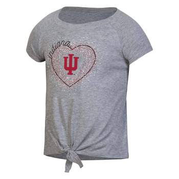 NCAA Indiana Hoosiers Girls' Gray Tie T-Shirt