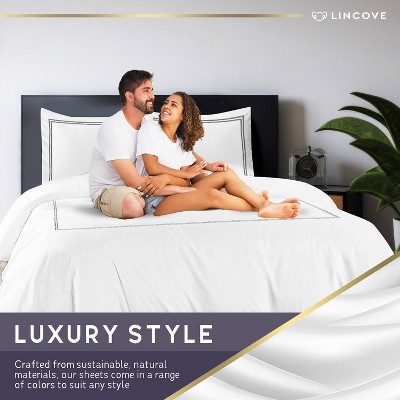Lincove Luxury Duvet Cover Set Tropez Collection- 100% Ultra Soft Cotton Sateen