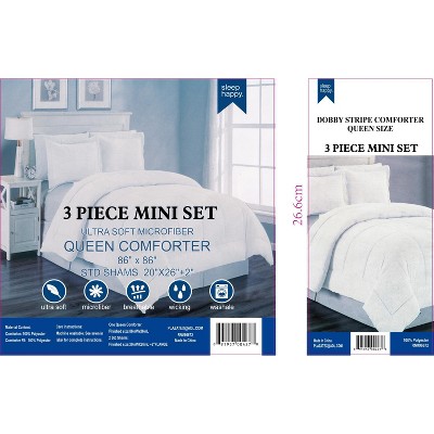 Plazatex Luxurious Soft Bedding 3 Piece Mini Elegant Comforter Set Designed for Stylish and Cozy Bedroom Decor Queen White — фото 2