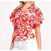 Women's Ayanna Flutter Sleeves Top - milk & honey - 2 of 4