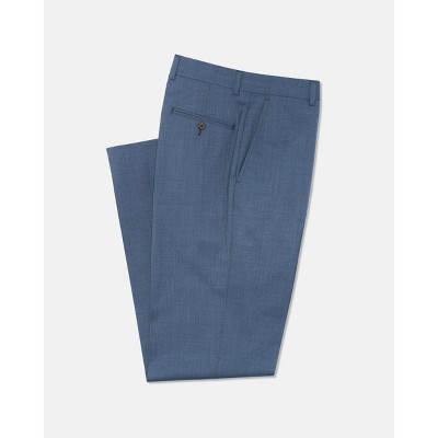 Lomsoe blue wool tropical trousers