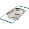 Rachael Ray Tools and Gadgets Over-The-Sink Colander/Strainer, 4.5 Quart, Stainless Steel with Agave Blue Handles - 2 of 4