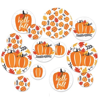 Big Dot of Happiness Fall Pumpkin - Halloween or Thanksgiving Party Giant Circle Confetti - Party Decorations - Large Confetti 27 Count