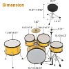 5 Piece Drum Sets Junior Drum Kit with Dual Tom-Toms, Floor Tom,Bass Drum, Hi-Hat, Cymbal, Pedal, Drumsticks and Seat, for Music Learning & Practice - 3 of 4