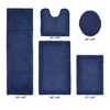 Edge Bath Rug 100% Premium Cotton Ultra-Soft Water Absorbent Tufted Solid Reversible 5 Piece Bathroom Rug Set for Machine Washable Bathmat - 2 of 4