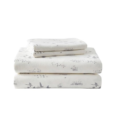 Twin Gray Cotton Flannel Deep Pocket Sheet Set