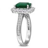 CREATED FOREVER | Sterling Silver 2.3 CT TGW Created Emerald and 1.16 CT TW Lab-Grown Diamond Halo Ring - 2 of 4