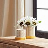 Melrose Stone Bumble Bee Striped Planter (Set of 2) - 3 of 4