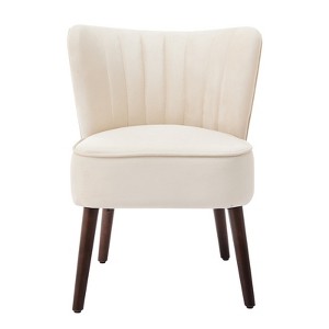 COZONY Modern Velvet Accent Chair, Armless Upholstered Chair, Wingback Support, Sturdy Wood Legs for Living Room, Bedroom, Office, Makeup Vanity - 1 of 4