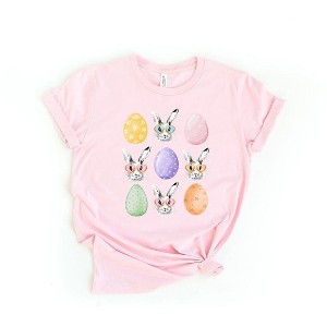 Simply Sage Market Women's Bunny Egg Easter Chart Short Sleeve Graphic Tee - 1 of 3