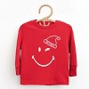 SmileyWorld Santa Hat Outline - Toddler Long Sleeve Graphic Tee and Youth Long Sleeve Graphic T-Shirt - 2 of 3