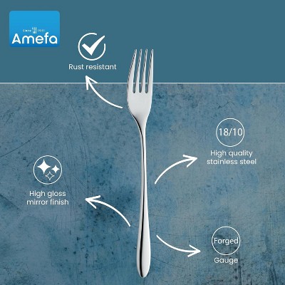 Amefa Cuba 20-Piece Premium 18/10 Stainless Steel Flatware Set, High Gloss Mirror Finish, Silverware Set Service for 4, Rust Resistant Cutlery