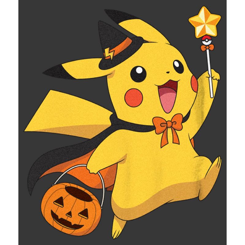 Boy's Pokemon Halloween Pikachu Wizard Costume T-Shirt, 2 of 6
