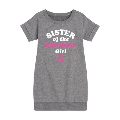 - Barbie - Sister of The Birthday Girl Graphic Short Sleeve Fleece Dress