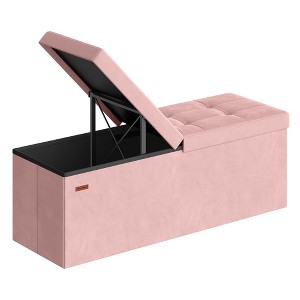 43 Inch Storage Ottoman, Foldable Velvet Bench with Flipping Lid & 660 lb Capacity, 35 Gal Storage for Living Room Bedroom - 1 of 4