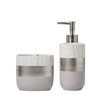 Saturday Knight Ltd Liselotte Soft Grays Bath Lotion Pump Dispenser - 7.8x2.96x2.96", Cream - 2 of 3