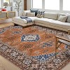 Washable Rug with TPR Non-Slip Backing, Thin Distressed Vintage Rug Low-Pile Floor Carpet Stain Resistant Rugs for Living Room Bedroom, Entryway - 3 of 4
