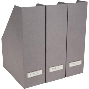 Bigso Viktoria Magazine Organizer - Magazine Holder for Paper and Manuals - File Organizer for Office Desks - 4in x 9.7in x 12.7in - 3 Pack - 1 of 3