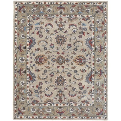 Rylan Transitional Oriental Ivory/Taupe/Blue Area Rug