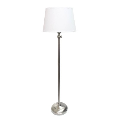 Brushed Nickel Elegance 3-Piece Adjustable Lamp Set with White Shades