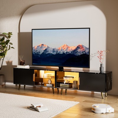 Buenhomino Deformable 79 Inch LED TV Stand for 80/75 Inch TV, Modern Entertainment Center for Living Room, Bedroom, Black